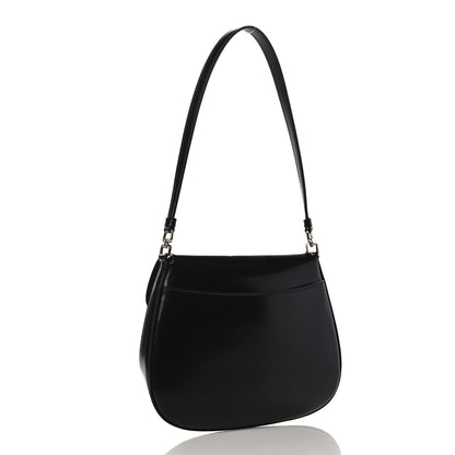 Prada Spazzolato Cleo Flap Shoulder Bag Black 3 of 9
