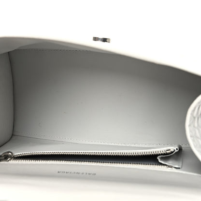 Balenciaga Calfskin Crocodile Embossed Small Hourglass Top Handle Bag White 5 of 14