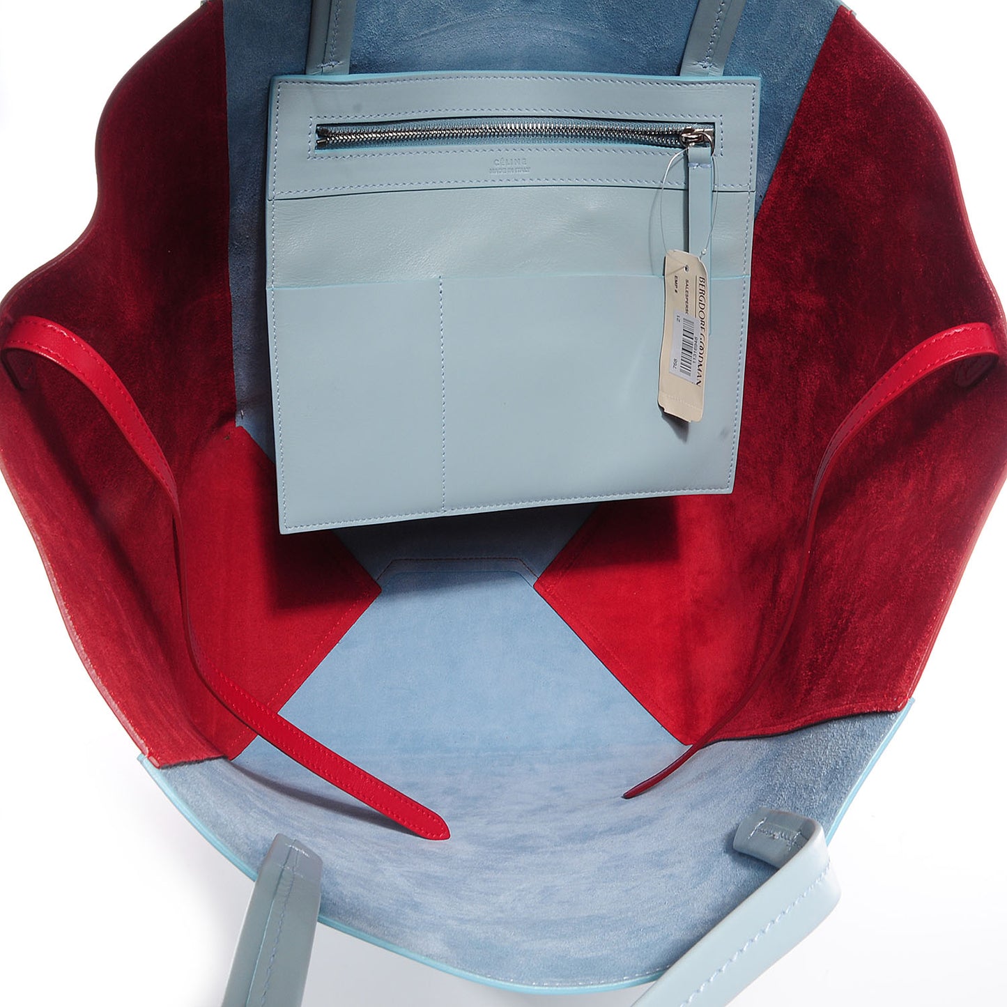 Calfskin Large Phantom Luggage Bi-Cabas Glacier Red
