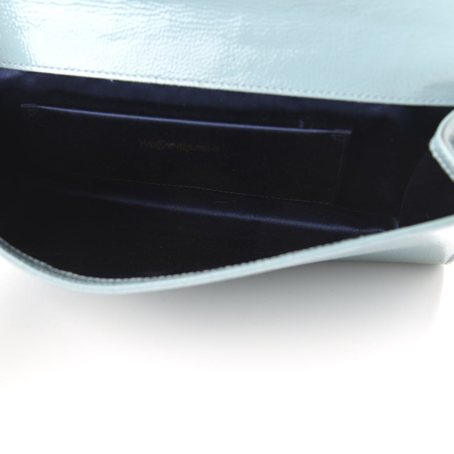 Textured Patent Large Belle De Jour Clutch Light Blue