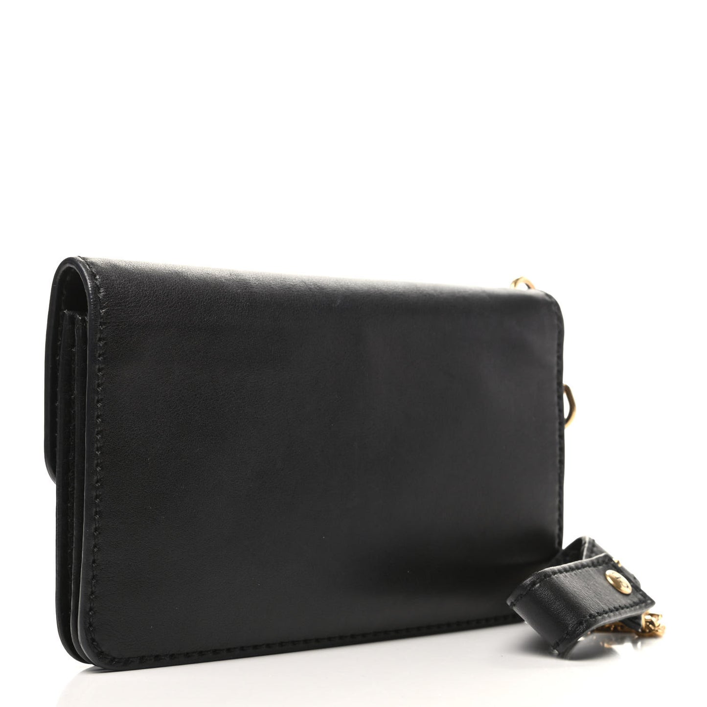 Calfskin Dioraddict Wristlet Clutch Black
