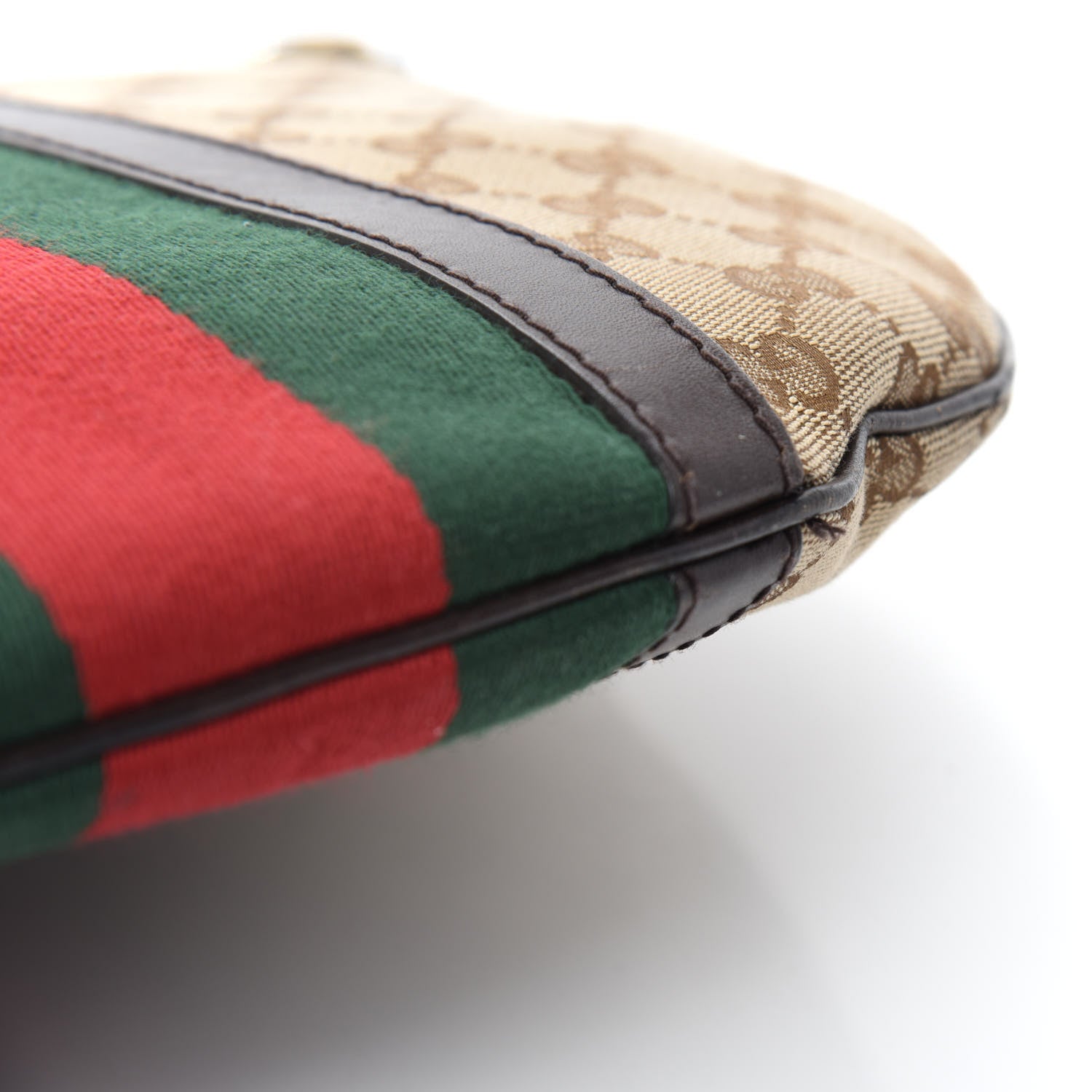 Gucci Monogram Vintage Web Medium Half Moon Hobo Dark Brown 8 of 12