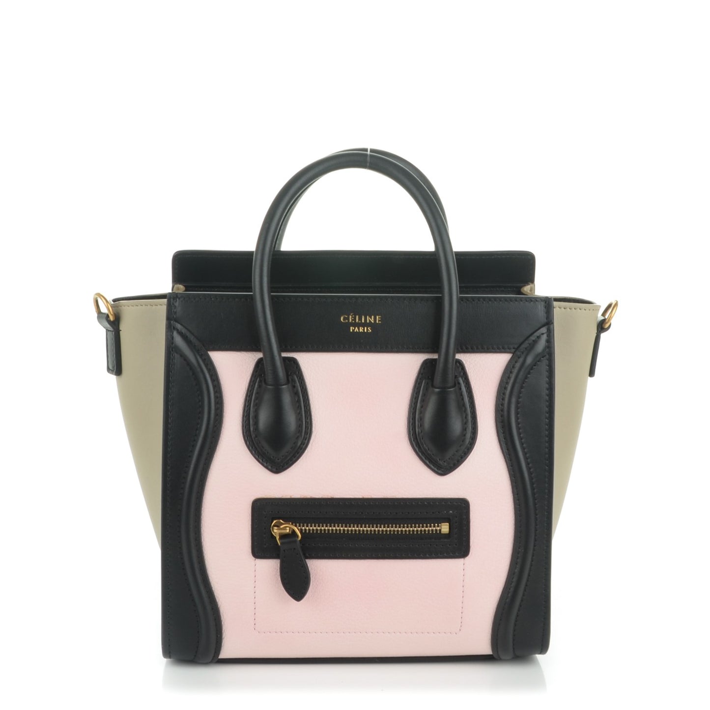 Smooth Drummed Calfskin Nano Tri-Color Luggage Light Rose