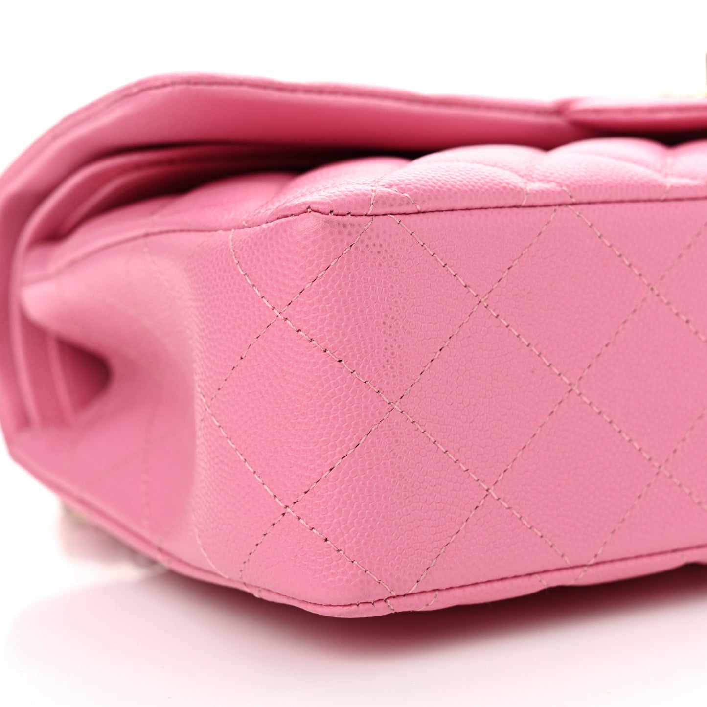 Caviar Quilted Medium Double Flap Pink