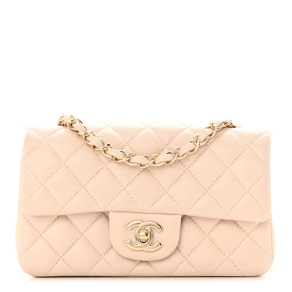 Chanel Lambskin Quilted Mini Rectangular Flap Light Beige 1 of 11