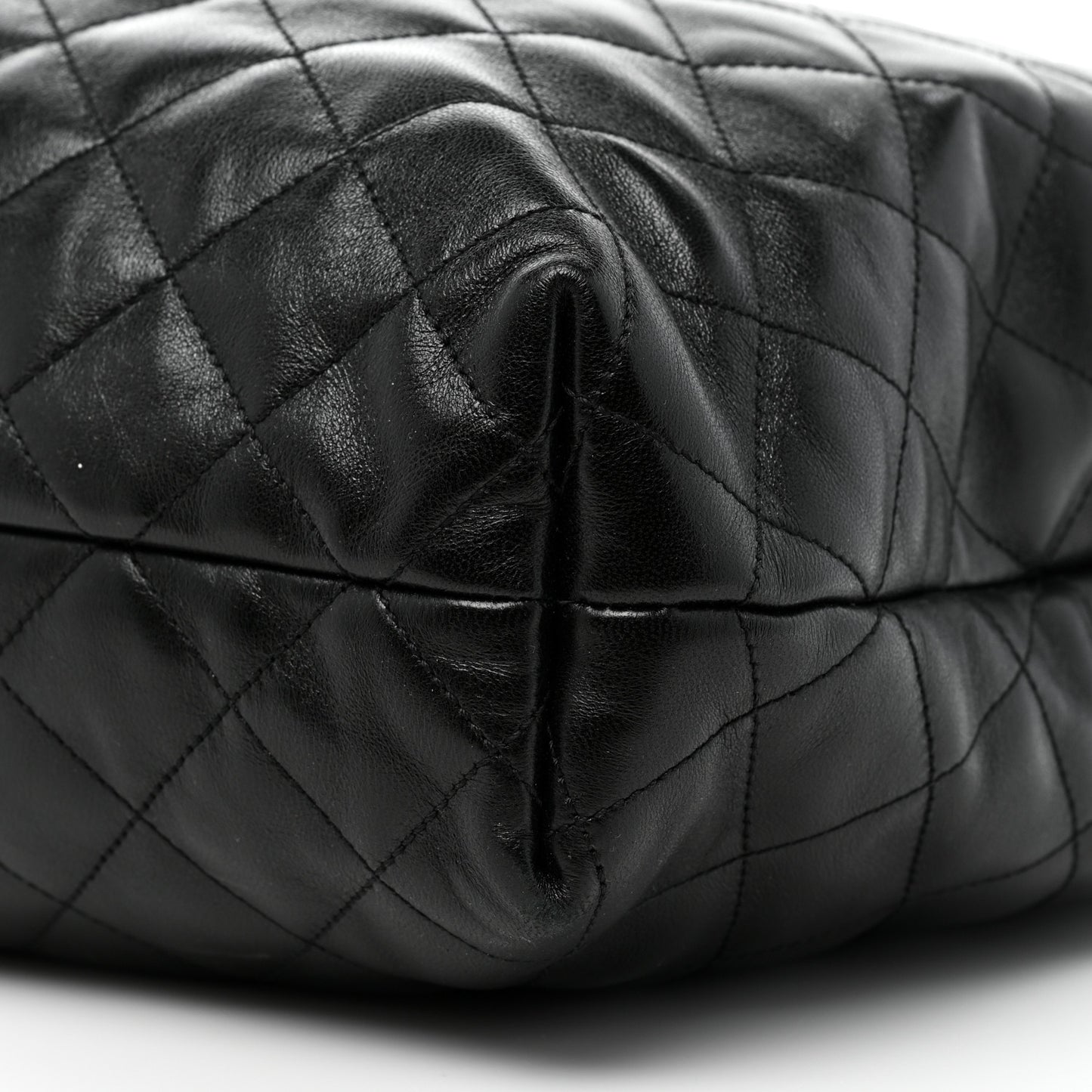 Lambskin Quilted Maxi Icare Shopping Tote Black