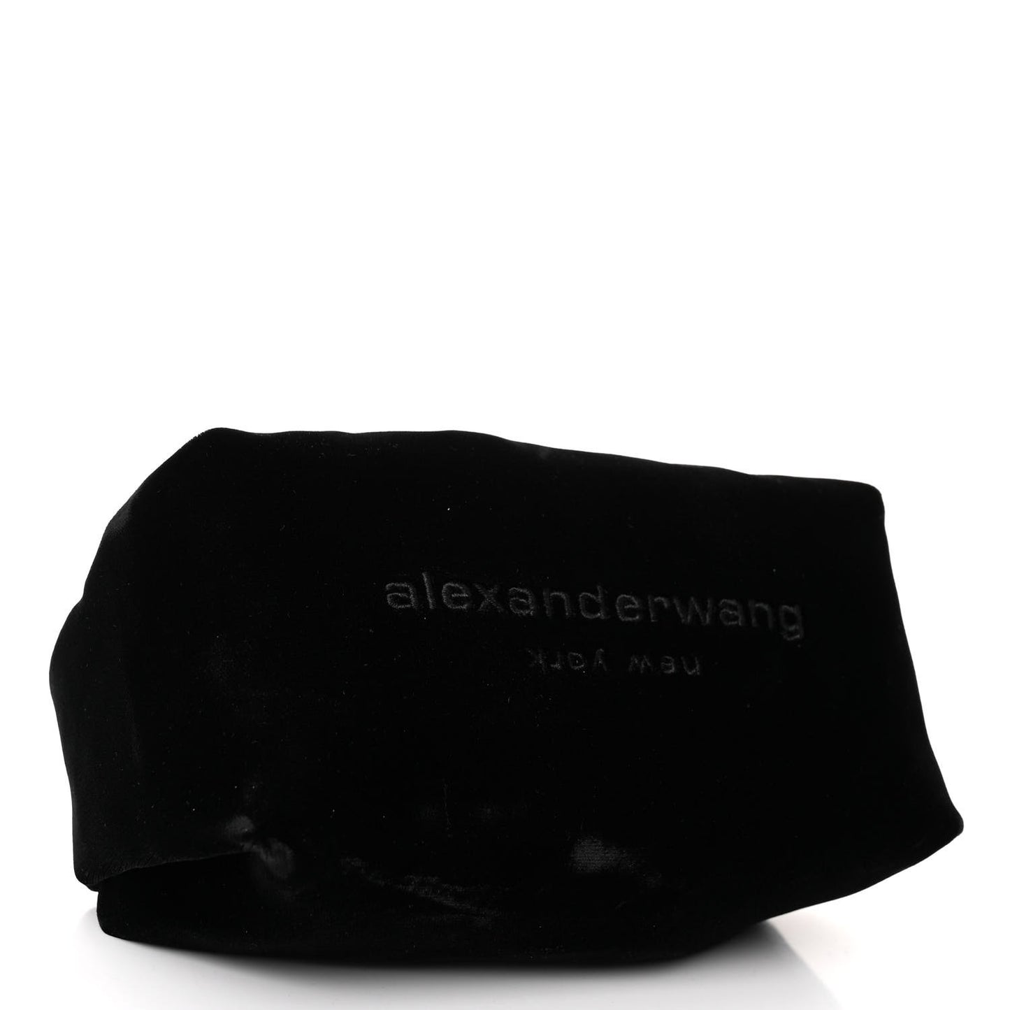 Velvet Crystal Rhinestone Mini Scrunchie Bag Black Silver