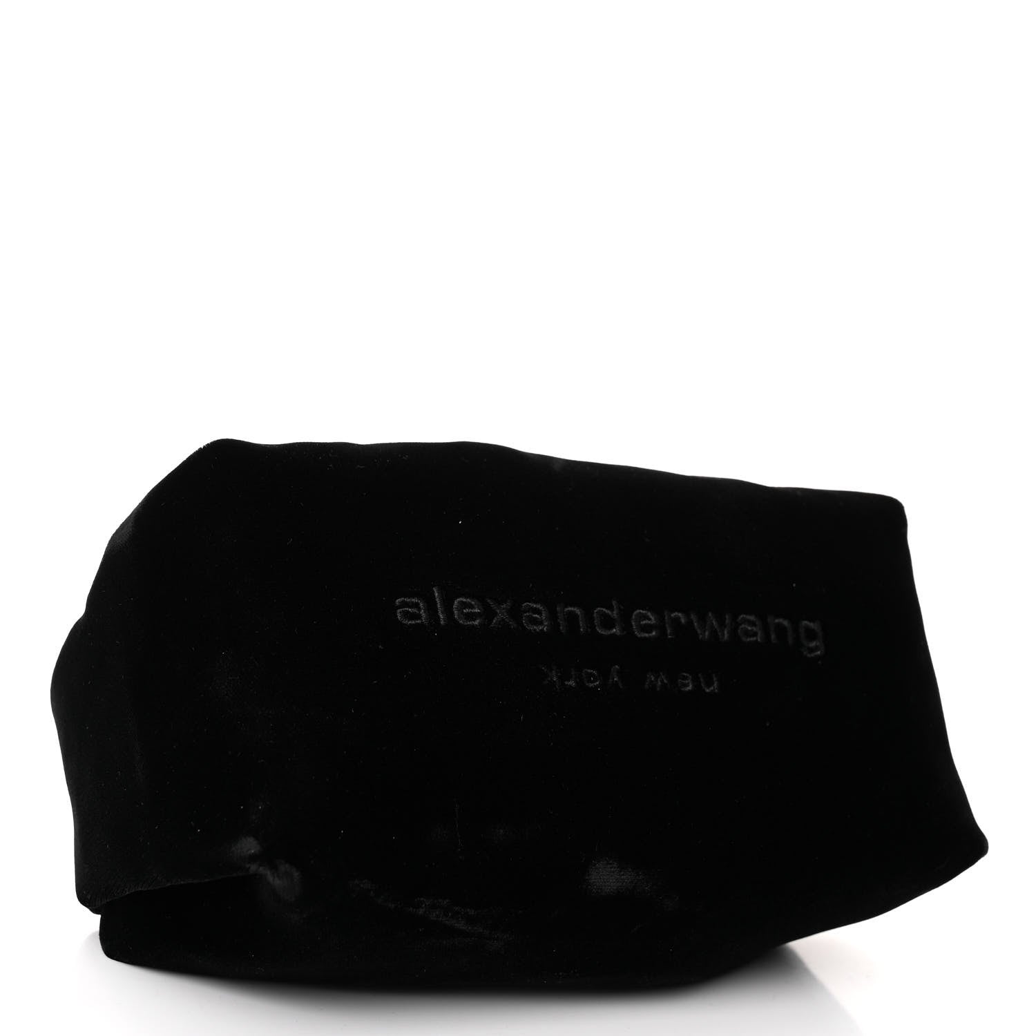 Alexander Wang Velvet Crystal Rhinestone Mini Scrunchie Bag Black Silver 5 of 10