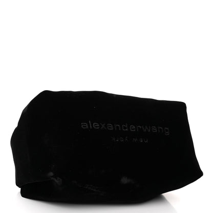 Alexander Wang Velvet Crystal Rhinestone Mini Scrunchie Bag Black Silver 5 of 10