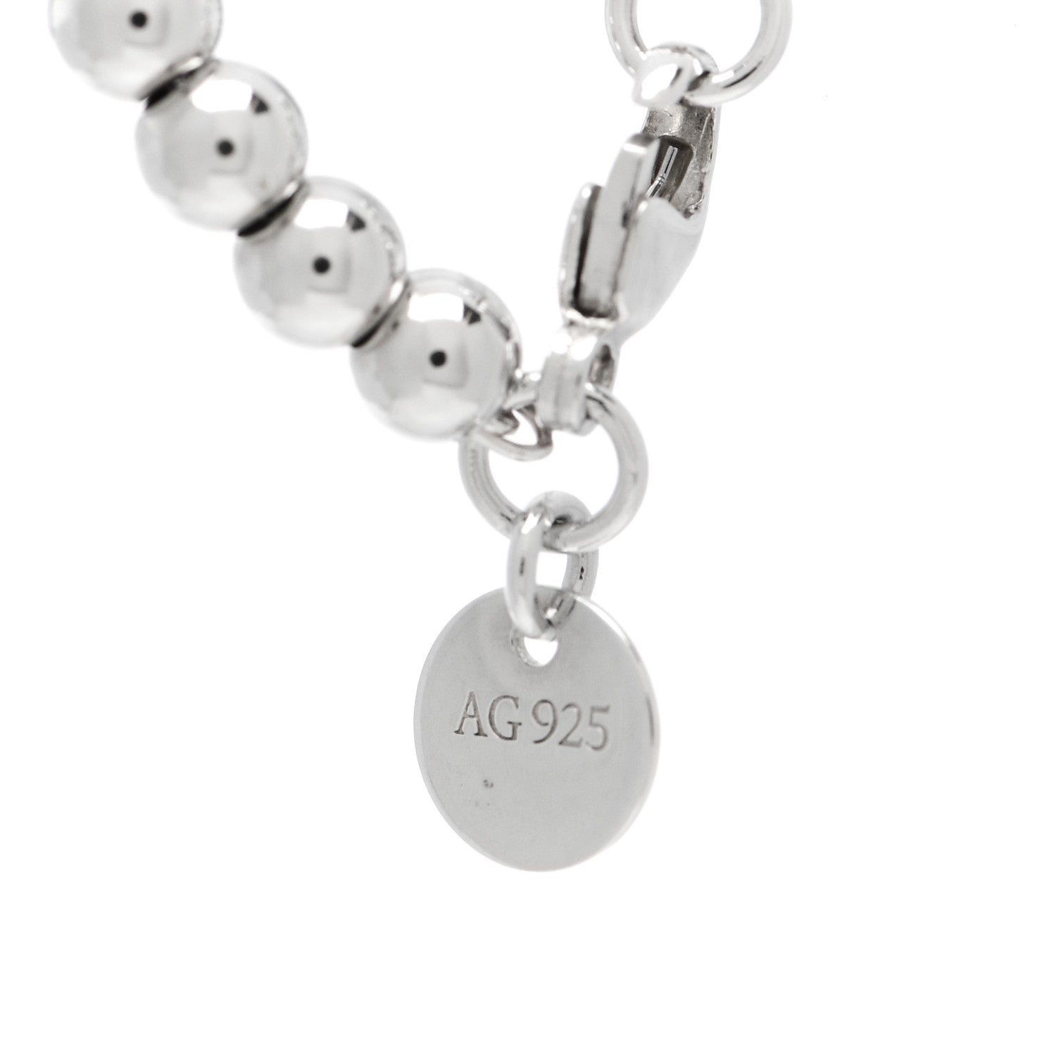 Tiffany Sterling Silver 4mm Bow Bead Bracelet 5 of 6