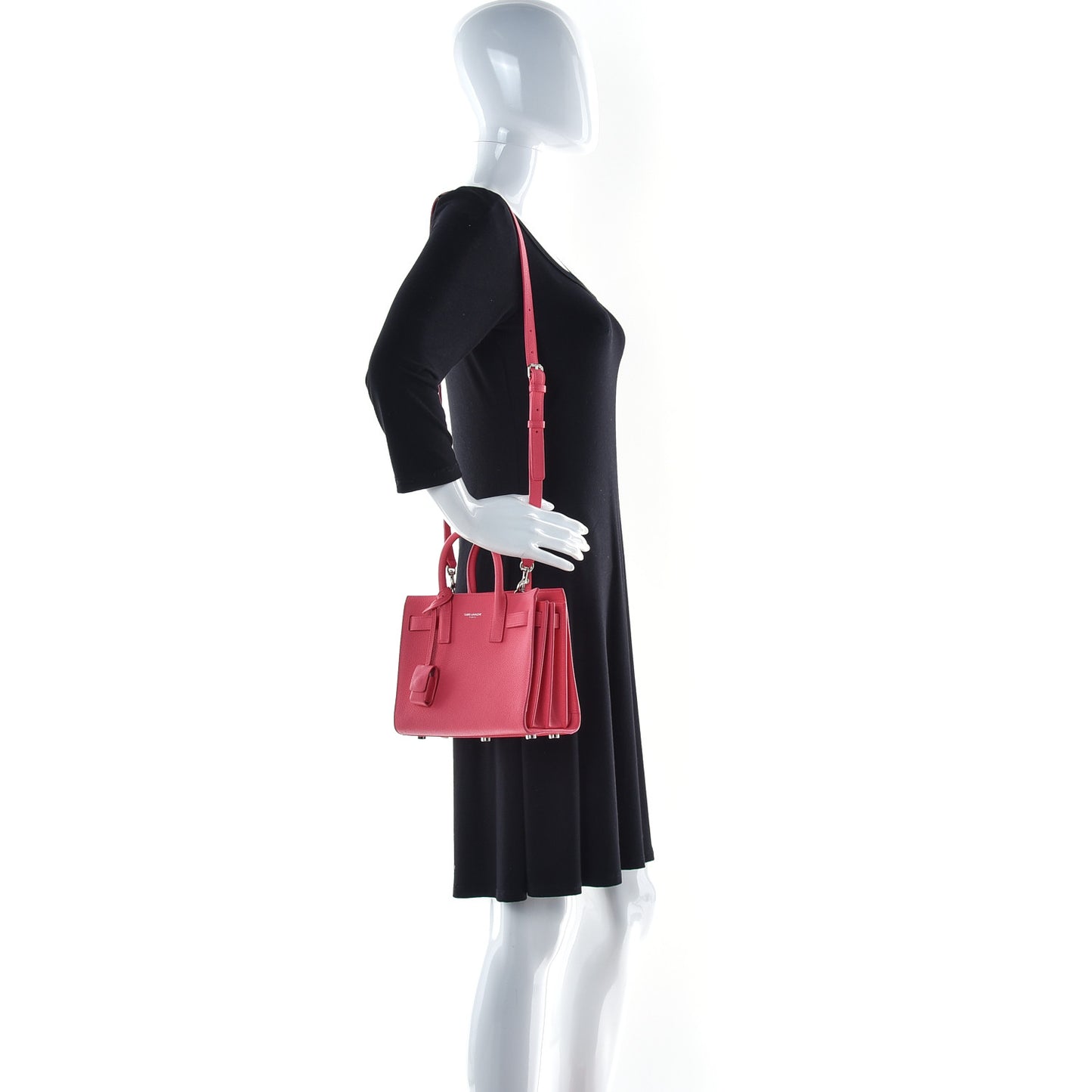 Grained Calfskin Nano Sac De Jour Coral