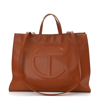 Telfar Vegan Leather Large Shopping Bag Tan 1 of 12