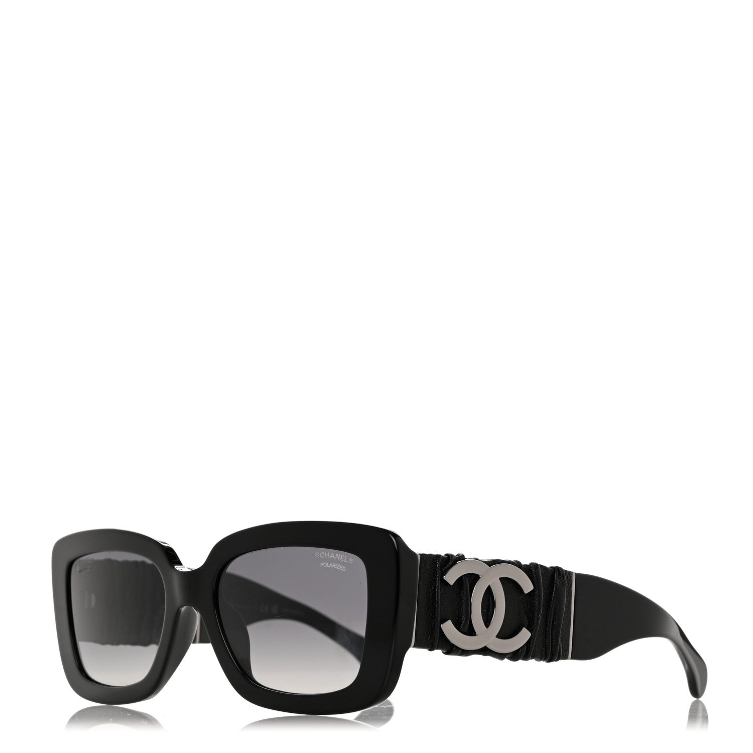 Chanel Acetate Calfskin Polarized Square Sunglasses 5473-Q-A Black 1 of 8