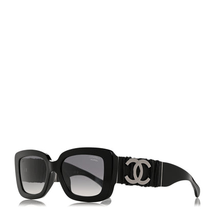 Chanel Acetate Calfskin Polarized Square Sunglasses 5473-Q-A Black 1 of 8