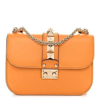 Valentino Garavani Vitello Small Glam Lock Rockstud Flap Mandarin Sorbet 1 of 9