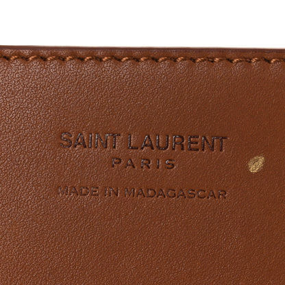Saint Laurent Raffia Calfskin Le 5 A 7 Mini Hobo Natural Brick 6 of 11