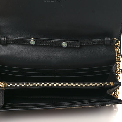 Burberry Grainy Calfskin House Check Henley Wallet On Chain Black 4 of 8