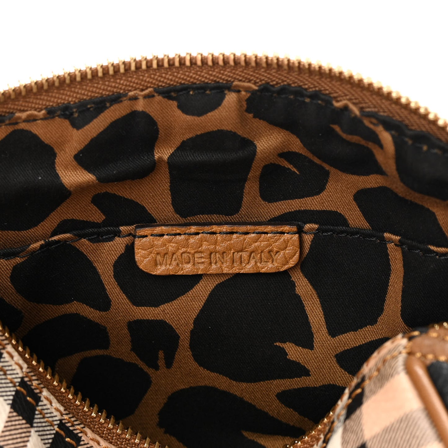 Haymarket Check Animal Print Mini Blaze Crossbody Bag Brown