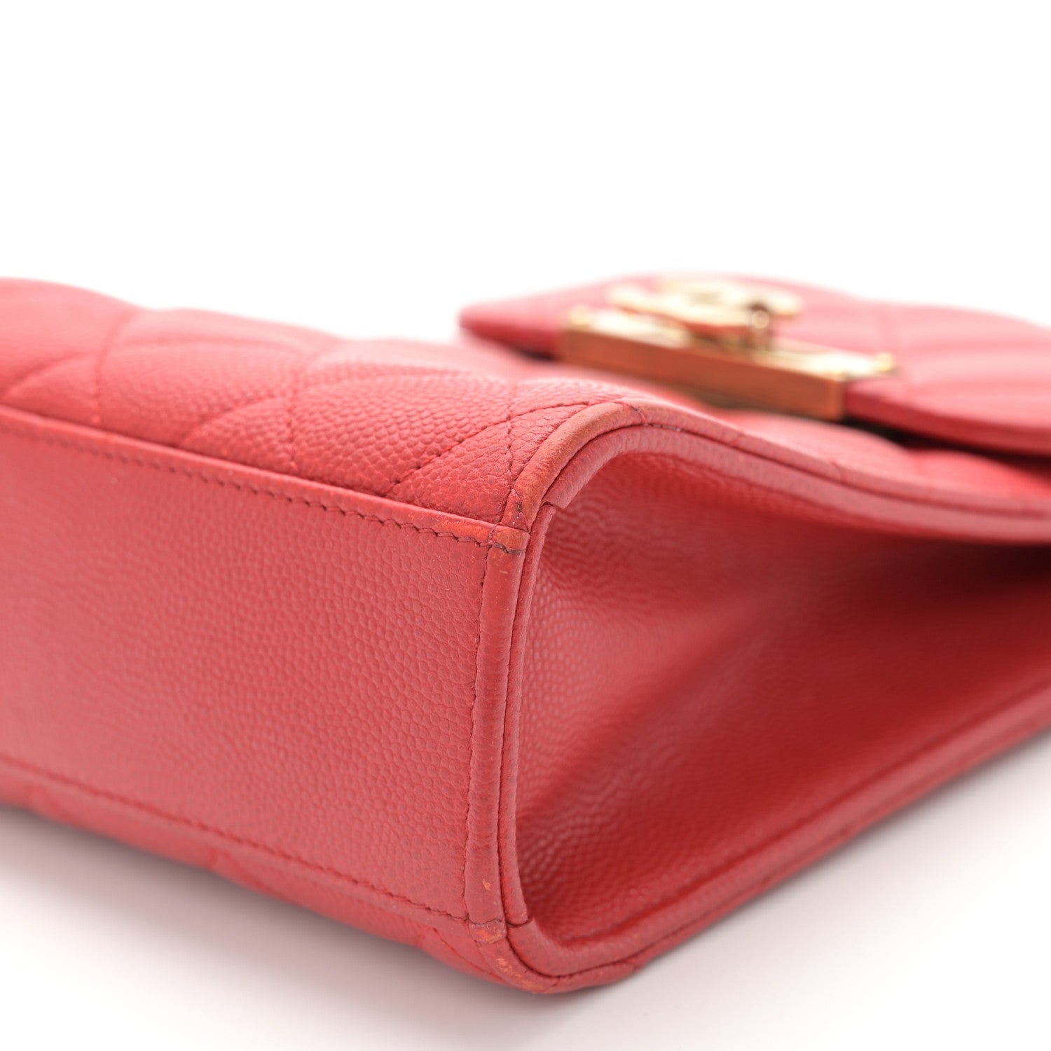 Chanel Caviar Quilted Golden Class Phone Holder Red 10 of 12