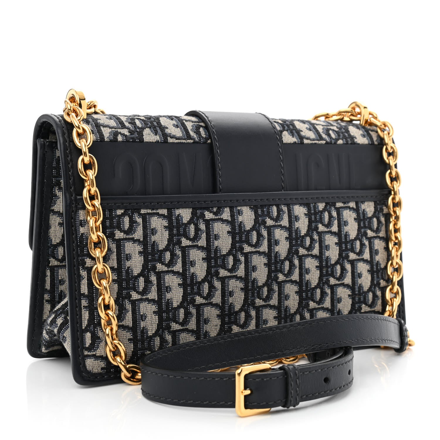 Christian Dior Oblique 30 Montaigne Chain Flap Bag Blue 3 of 10