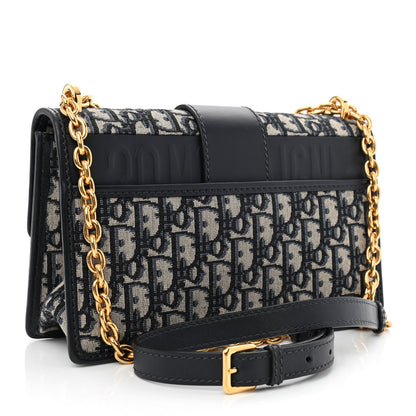 Christian Dior Oblique 30 Montaigne Chain Flap Bag Blue 3 of 10