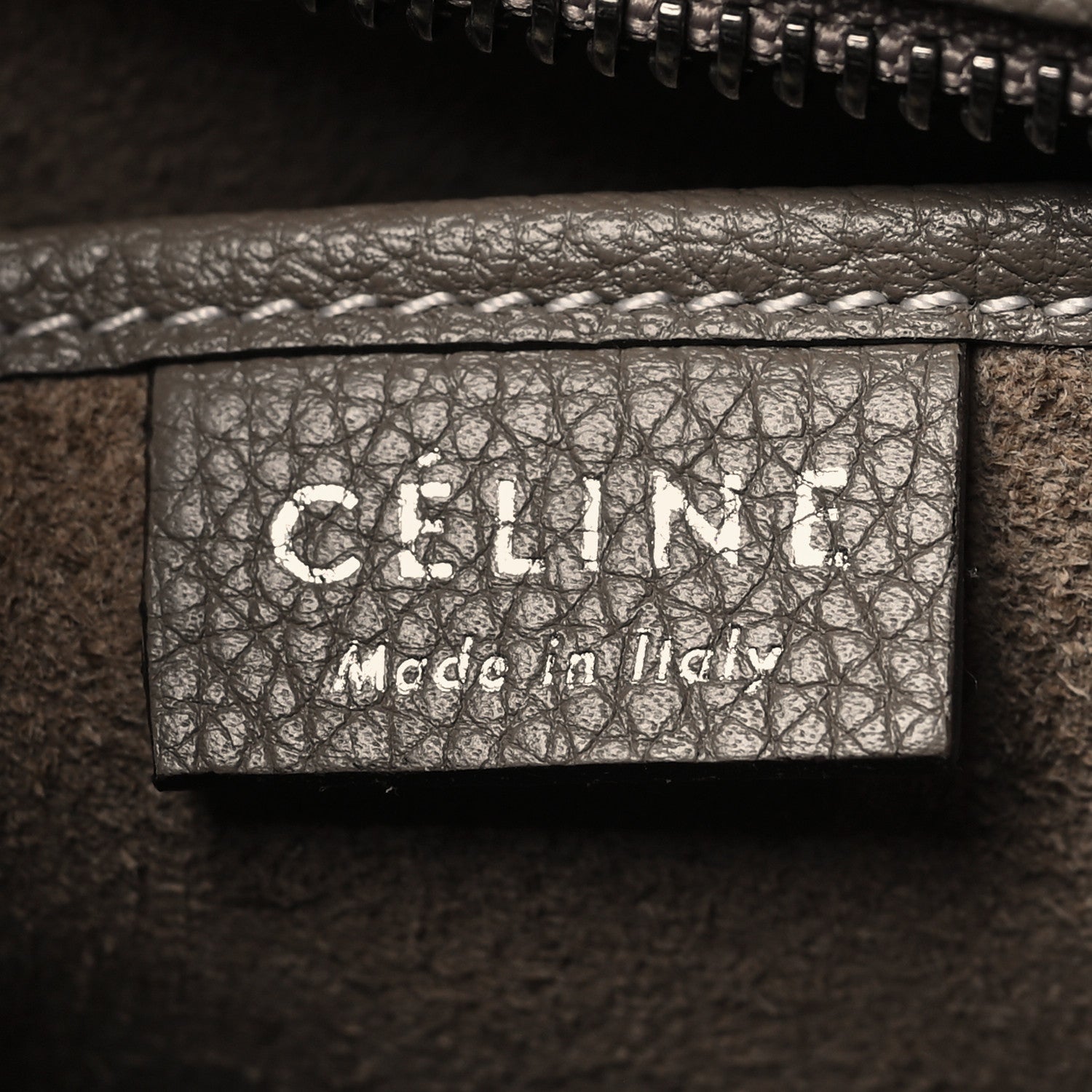 Celine Drummed Calfskin Nano Luggage Souris 6 of 9