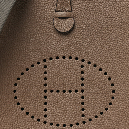 Hermes Taurillon Clemence Amazone Evelyne TPM Beige De Weimar Gris Etain 8 of 11