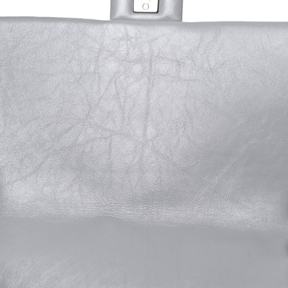Chanel Crumpled Calfskin Large Chain All Over Flap Grey 10 of 10