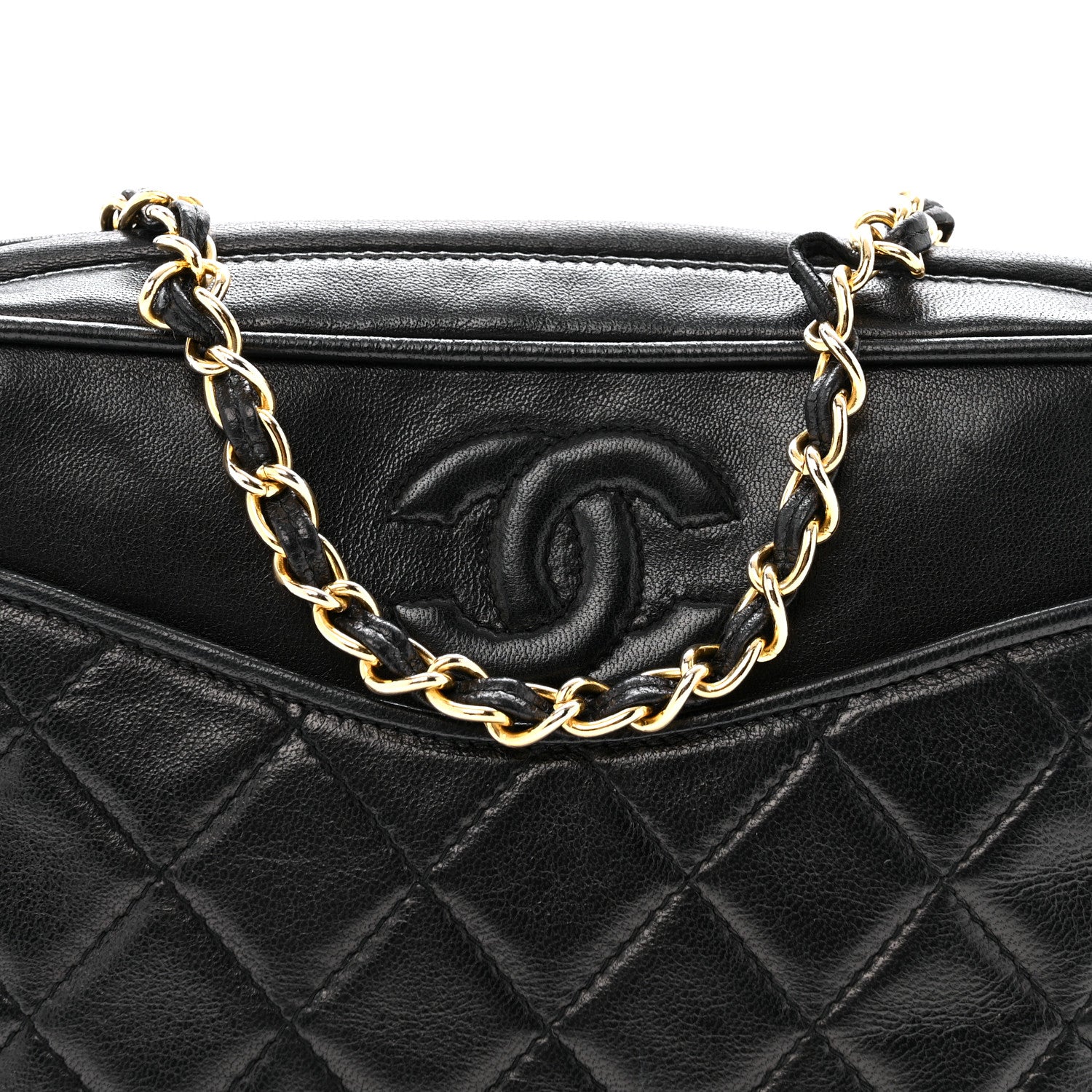 Chanel Lambskin Quilted CC Tassel Camera Case Black 9 of 13