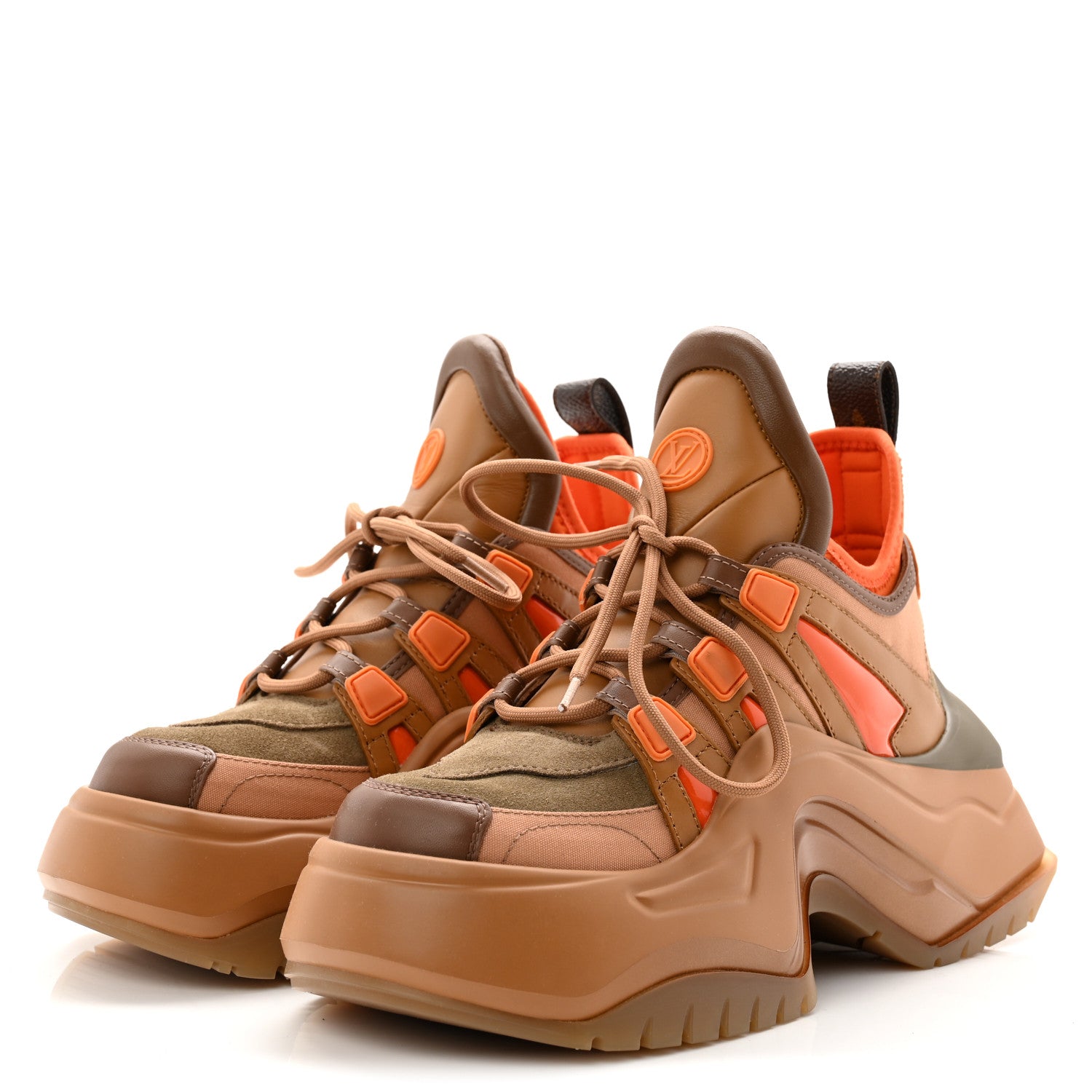 Louis Vuitton Calfskin Suede LV Archlight 2.0 Platform Sneakers 35.5 Caramel 3 of 9