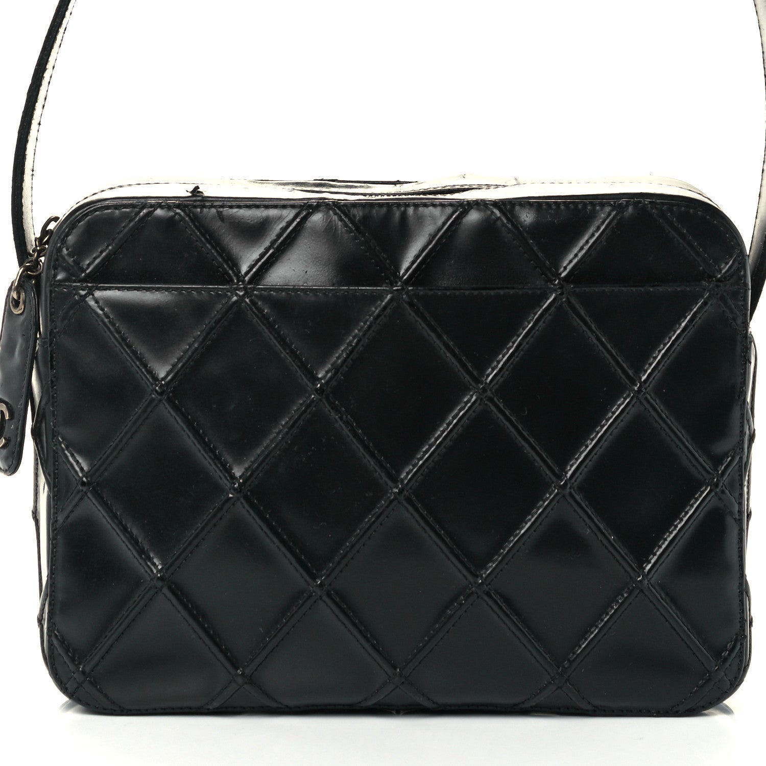 Chanel Patent Diamond Stitch Shoulder Bag Black 9 of 14
