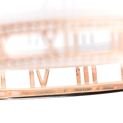 Tiffany 18K Rose Gold Diamond Atlas Open Hinged Bangle Bracelet 4 of 5