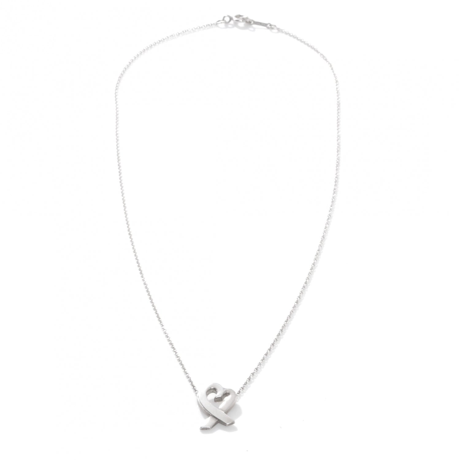Tiffany Sterling Silver Paloma Picasso Loving Heart Pendant Necklace 3 of 6