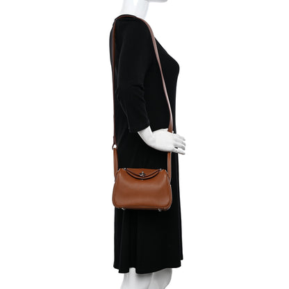 Hermes Taurillon Clemence Mini Lindy 20 Gold 2 of 10