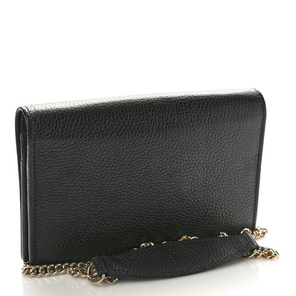 Gucci Pebbled Calfskin Soho Wallet On Chain Black 3 of 9