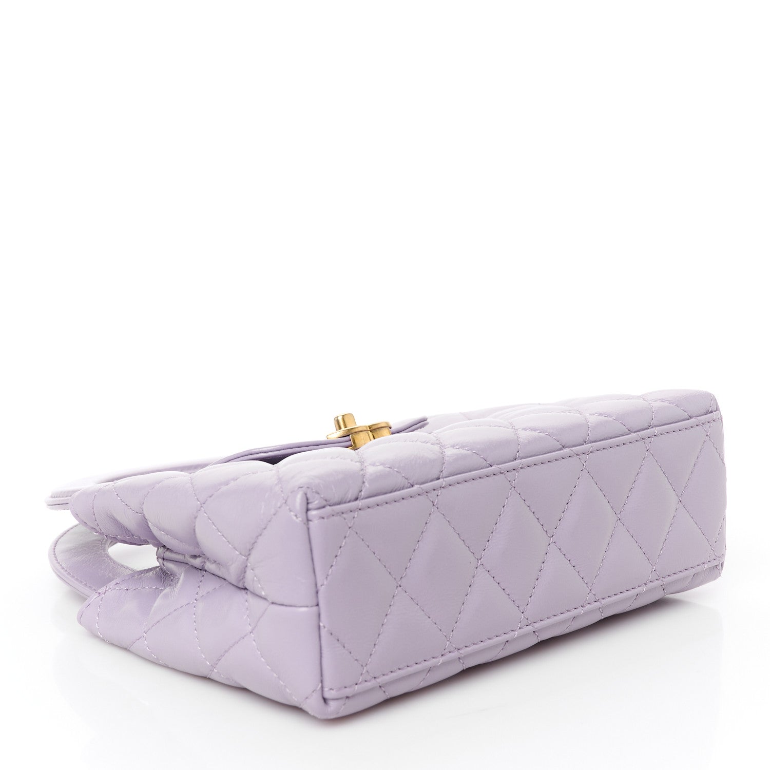 Chanel Shiny Aged Calfskin Quilted Nano Kelly Shopper Lilac 4 of 10
