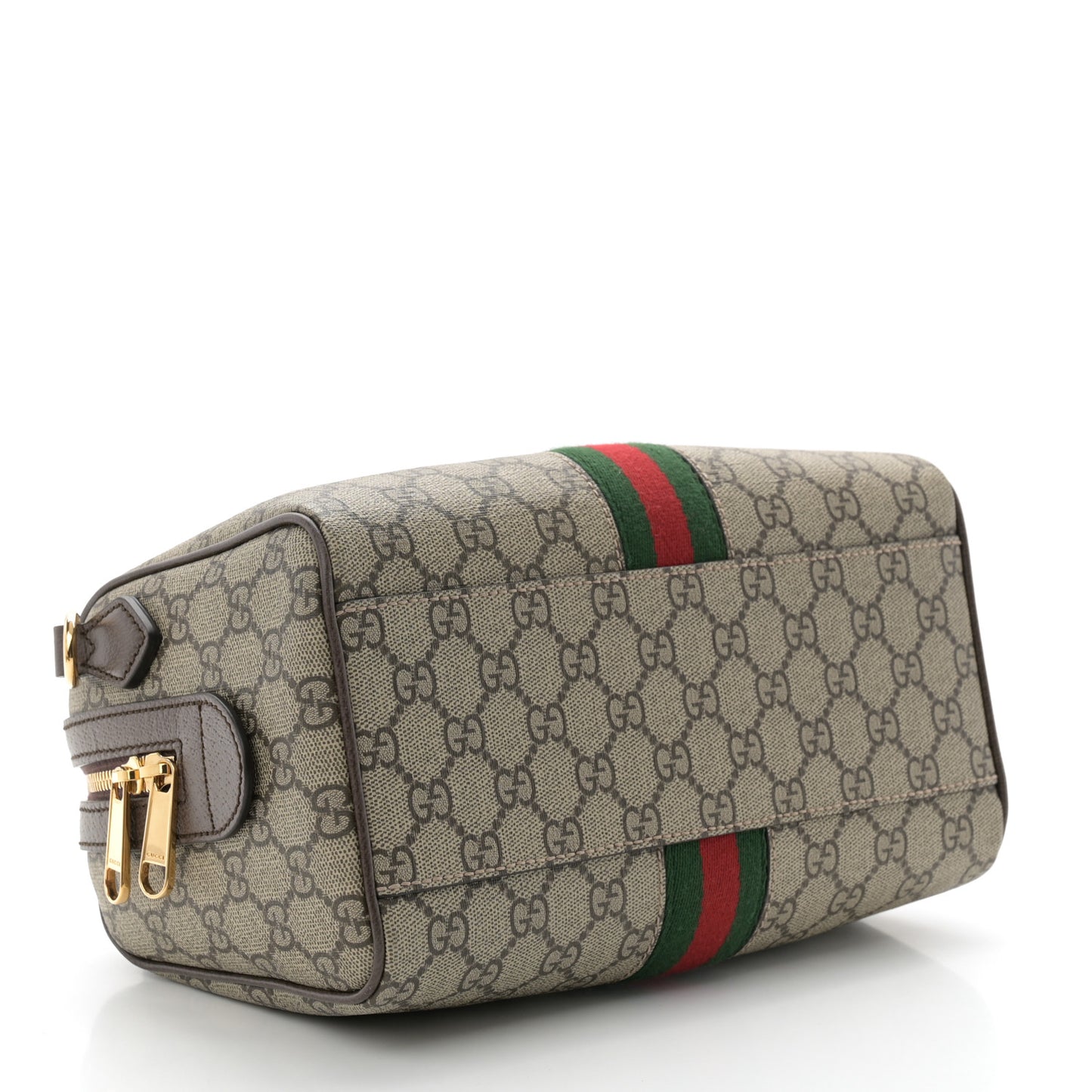 GG Supreme Monogram Web Small Ophidia Top Handle Bag Beige Ebony