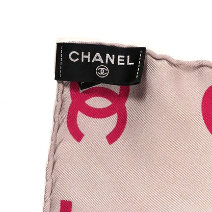 Chanel Silk CC Square Scarf Pink Blue 3 of 3