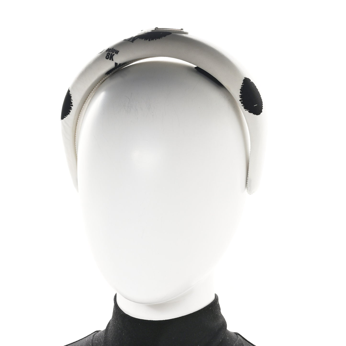 Re-Nylon Printed Metal Triangle Logo Headband Black White