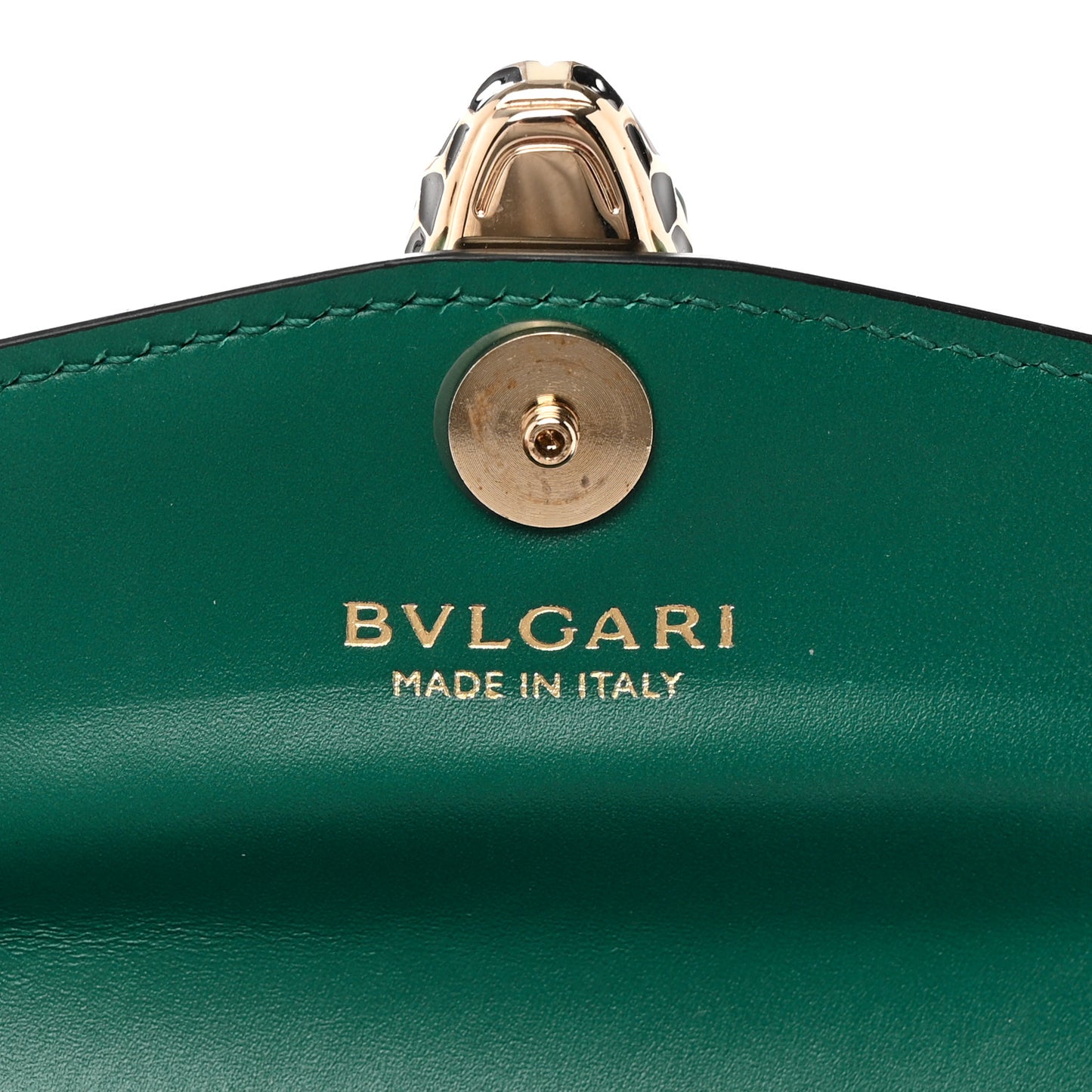 Calfskin Serpenti Forever Purse Card Holder Emerald Violet Amethyst