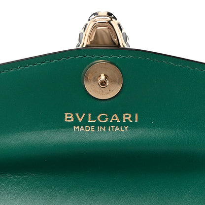 Bulgari Calfskin Serpenti Forever Purse Card Holder Emerald Violet Amethyst 7 of 10