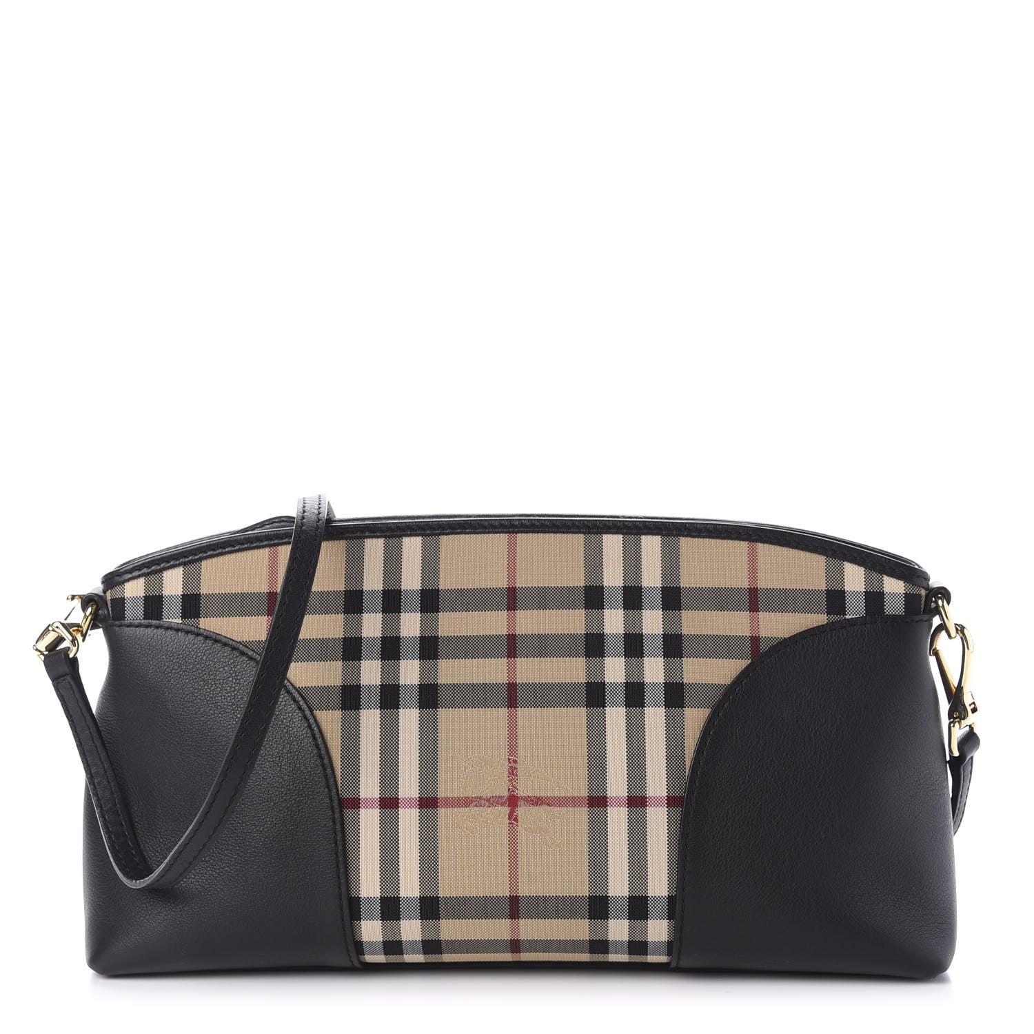 Burberry Horseferry Check Small Chichester Crossbody Clutch Bag Black 1 of 11