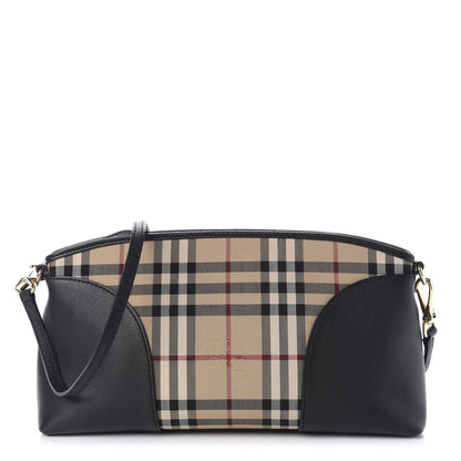Burberry Horseferry Check Small Chichester Crossbody Clutch Bag Black 1 of 11