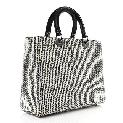 Christian Dior Snakeskin Large Lady Dior Black White 3 of 10