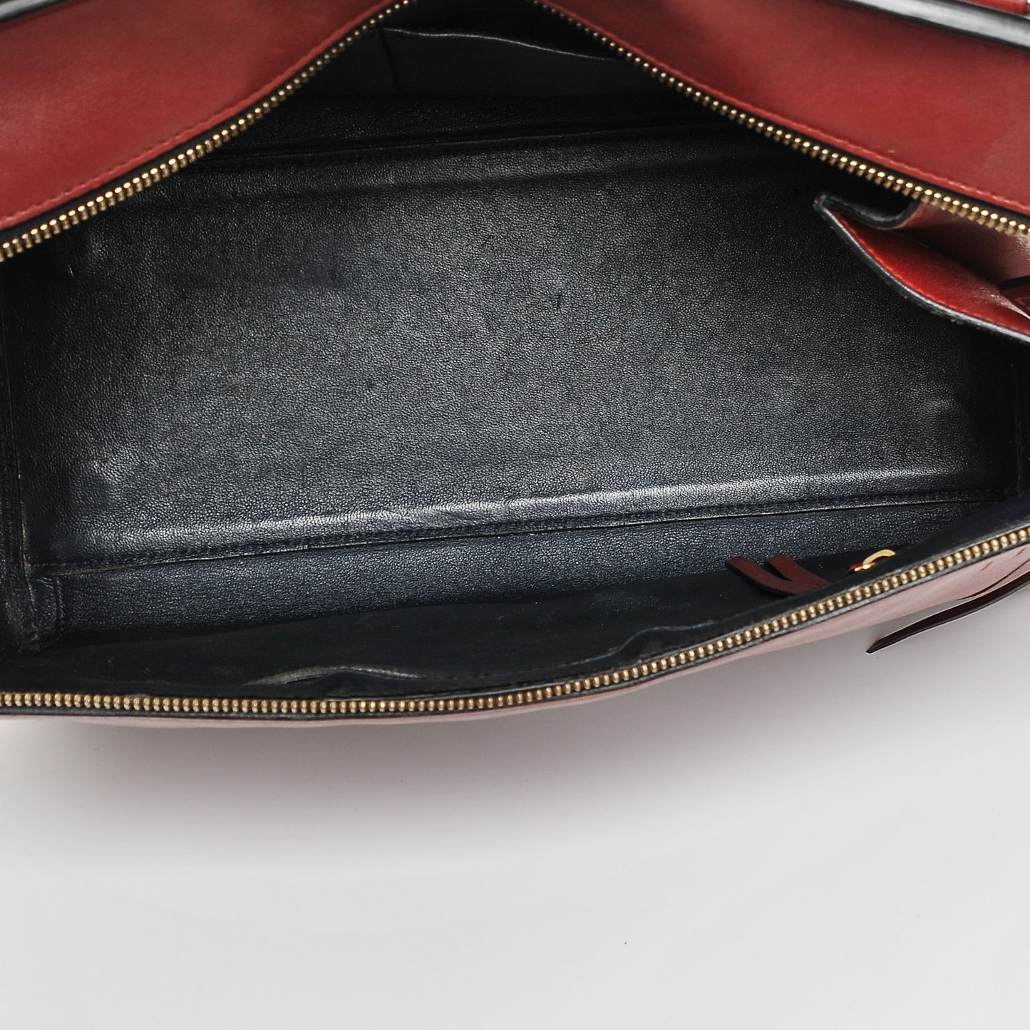 Smooth Calfskin Medium Edge Shoulder Bag Red