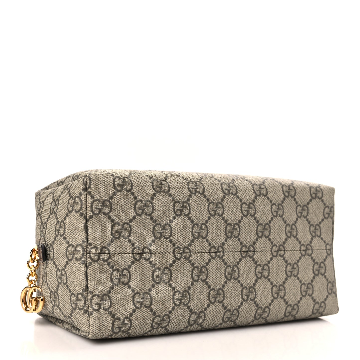 Soft GG Supreme Monogram Calfskin Large Ophidia Cosmetic Case Beige Ebony New Acero