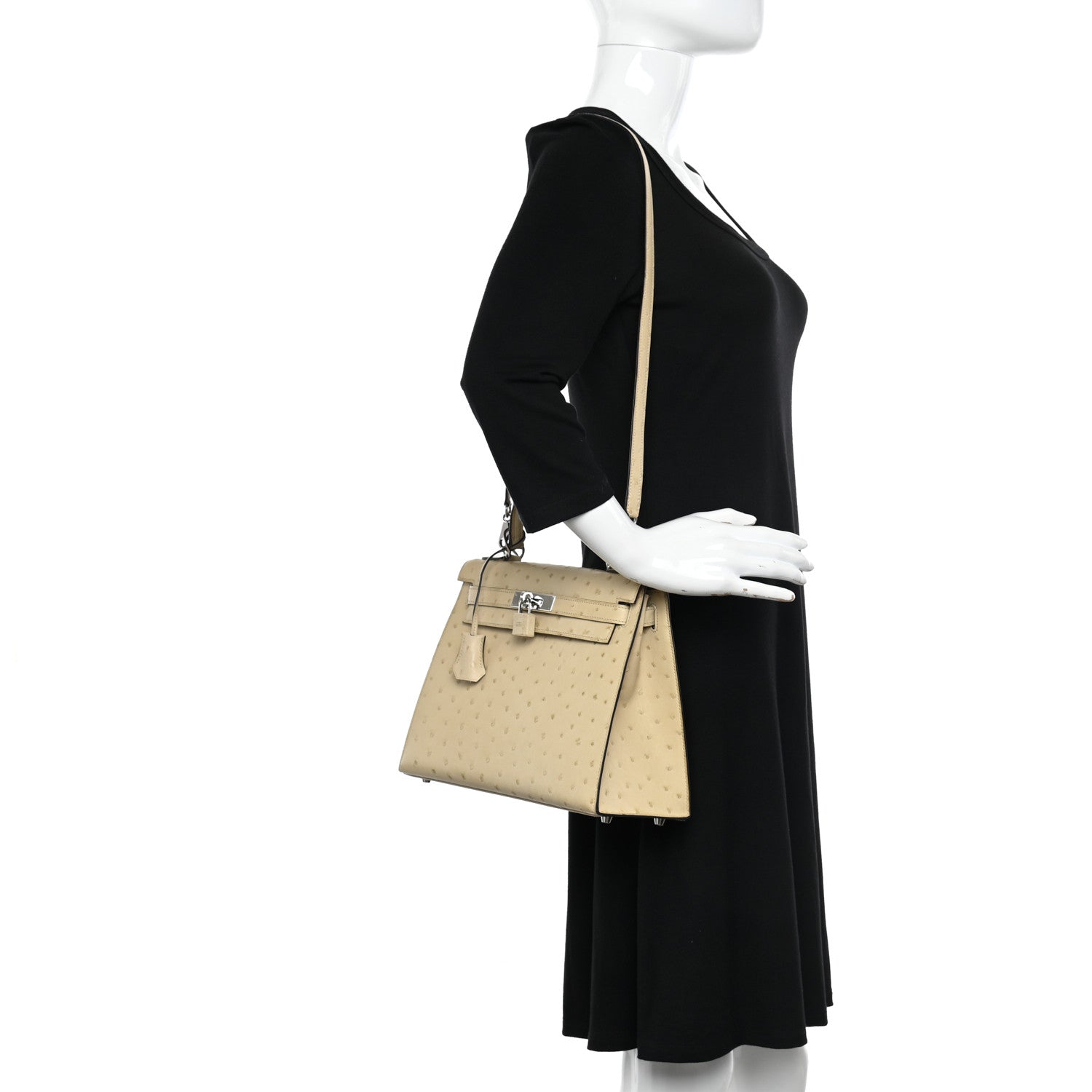 Hermes Ostrich Kelly Sellier 28 Parchemin 2 of 11