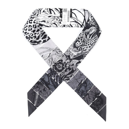 Hermes Silk Jungle Love Rainbow Twilly Gris Black White 2 of 8