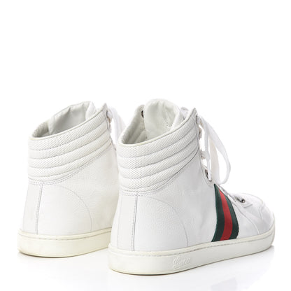 Gucci Calfskin Web Mens Coda High Top Sneakers 9 White 4 of 14