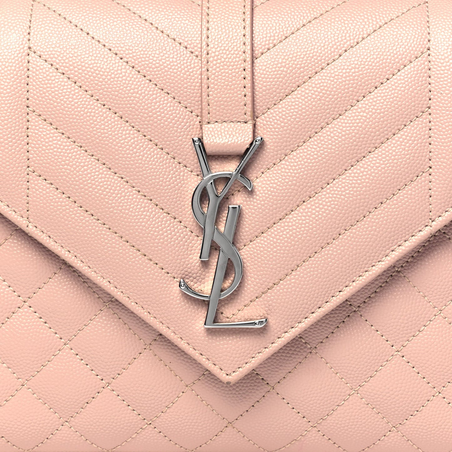 Grain De Poudre Textured Mixed Matelasse Medium Triquilt Monogram Satchel Marble Pink
